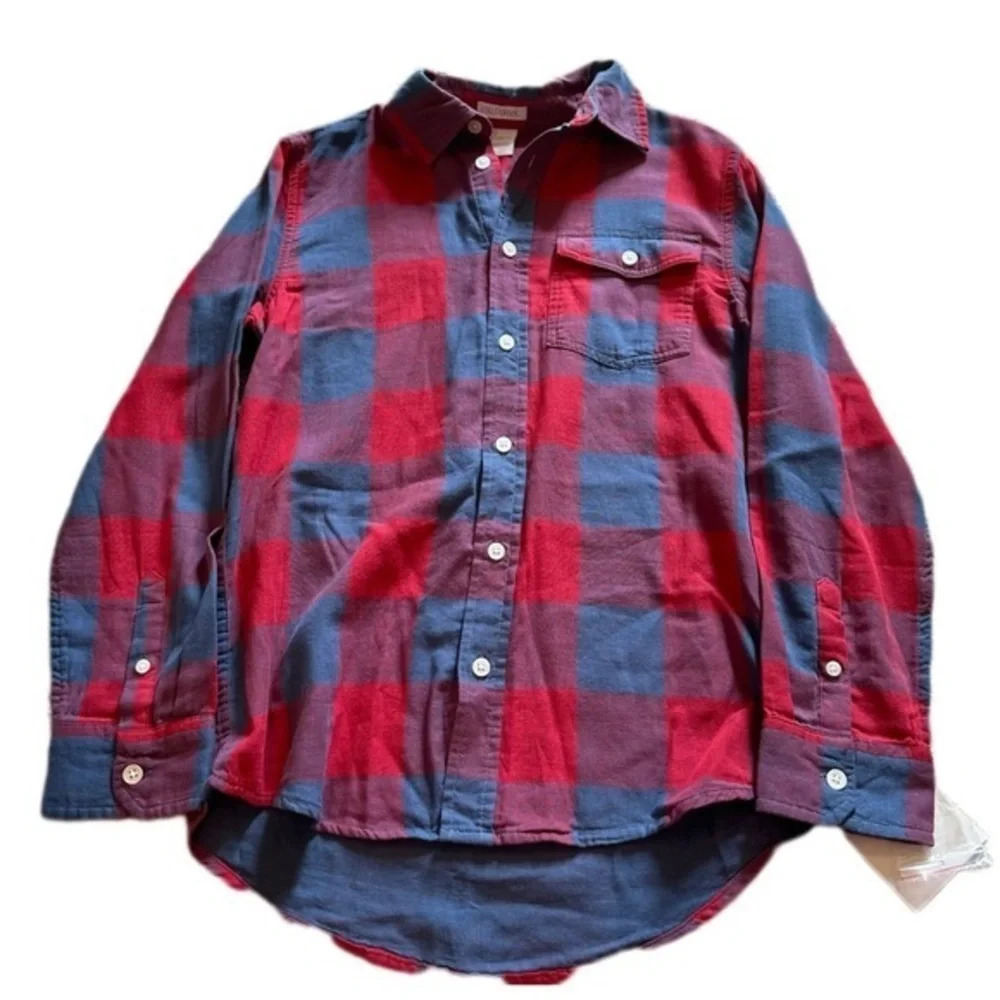 Blue and Red Plaid Large Button Down Shirt NEW WITH TAGS​